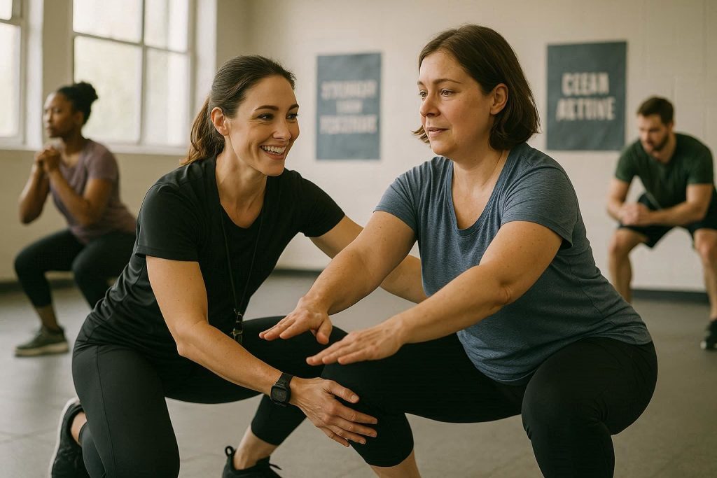 Тренер в «Форме» не просто показывает упражнения — он поддерживает, помогает и верит в каждого участника, особенно в новичков.